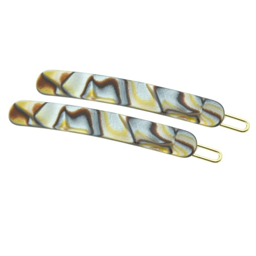 Small Cellulose Hair Clips Set 2.5-inch Silver French Side Slide-In Accessories